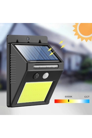 Solar 48 Led Bahçe Lambası - Geniş Açılı Panel - Duvara Monte Ttt