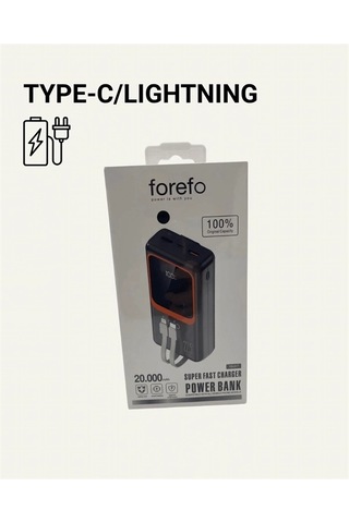 20.000 Mah Powerbank 22.5w Hızlı Şarj, Çok Kablolu, Dijital Göstergeli Çok Renkli