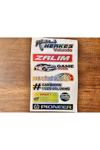 Araç Arka Cam Yazısı Hologramlı Yan Kapı, Yan Cam Stickerı Herkes Yolunda