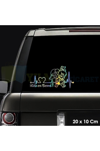 Arabada Çocuklar Bebekler Var Hologram Oto Sticker Çıkartma