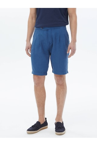Kip Mavi Dokuma Casual Bermuda Çok Renkli