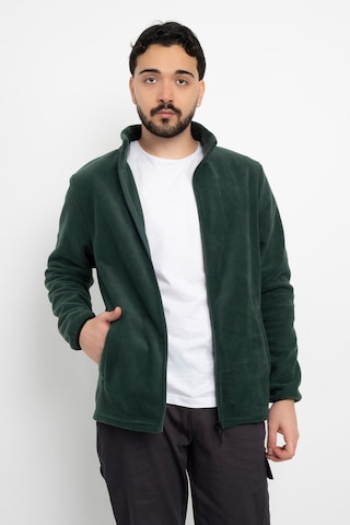 Dasüniforma Unisex Anti-pilling Tüylenme Yapmayan Standart Fit Tam Fermuarlı Soğuk Geçirmez Polar Hırka Yeşil