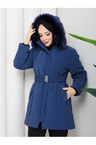 Eslemnur Nova Kumaş Şişme Mont 85cm Mavi