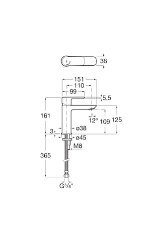 Roca Cala A5A326EC00 Cold-Start Lavabo Bataryası Krom