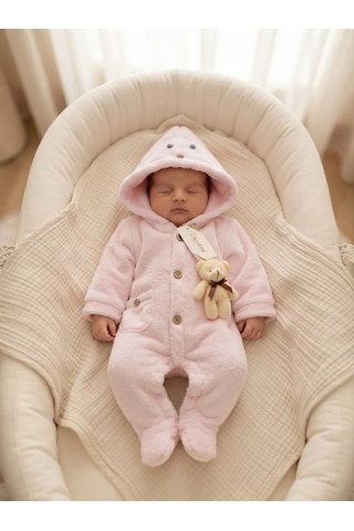 Gunes7 Peluş Bebek Uyku Tulumu Pembe