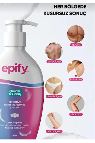 Epify Hassas Bölgeler İçin Doğal Bakım Tüy Dökücü Krem 250 ML