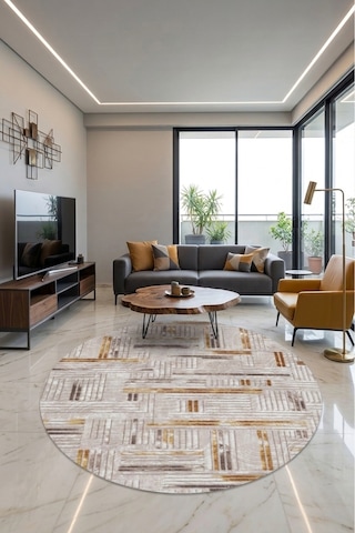 Kaymaz Tabanlı Halı Kesme Yolluk Salon Koridor Mutfak Yatak Odası Halısı Daire 3012 Bej Gri