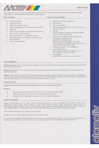 Motip Üniversal Akrilik ŞEFFAF Parlak Vernik Spreyi 500 ml