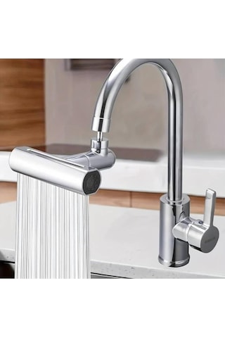 4 Fonksiyonlu Dönen Musluk Başı - Akıllı Musluk 4 Fonksiyonlu Gümüş