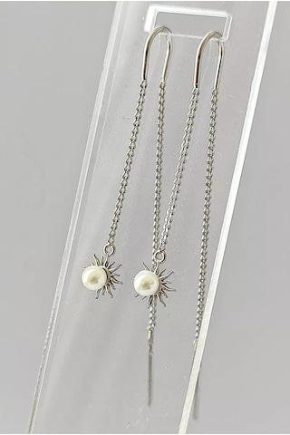 Sılver Whale Uzun Zincirli, Uzun Zincirli Gümüş Küpe Çubukları 230976554 Diğer