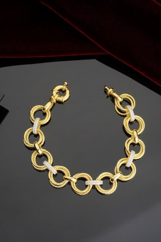 925 Ayar Gümüş Altın Kaplama Samanyolu Bileklik Altın