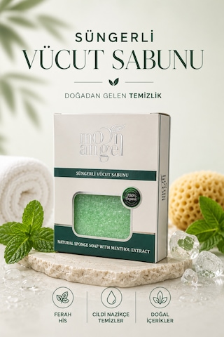 Süngerli Sabun Doğal Güzellik Menthol Extract Vücut Sabunu Mentol