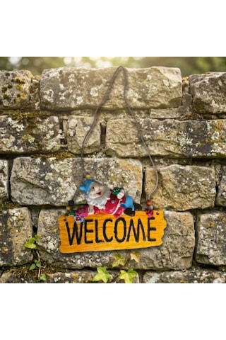 Welcome Kapı Süsü Hardal 12x19