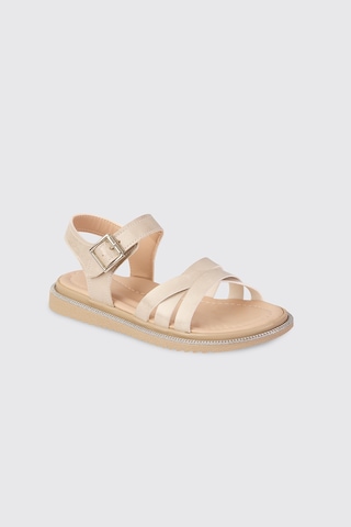 Panço Kız Çocuk Krem Sandalet 2612gk10015