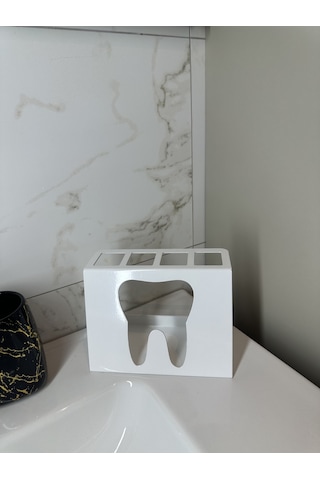 lyla concept Işıl Metal Şarjlı Diş Fırçalık Elektrikli Diş Fırçası Standı Beyaz