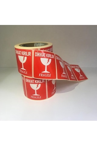70X80 MM 500'lük Dikkat Kırılır Etiketi