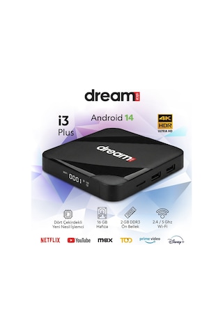 Dreamstar I3 Plus Android Tv Box Android 14 Ses Komut Desteği 6k Ultra Hd