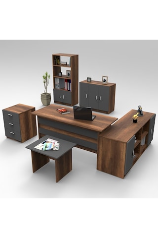 Robinhome Robin Home Verona Abcdef Ofis Büro Masa Takımı Barok-Gri