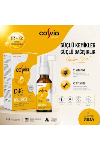 Cosvia Vitamin D3-K2 Menaquinone-7 Oral Sprey 20 ML