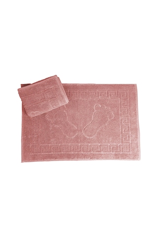 2 Li %100 Pamuklu Banyo Ayak Havlusu Gramajlı Konforlu Mürdüm