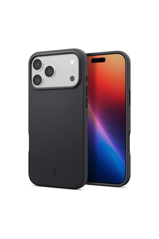 Spigen iPhone Uyumlu 17 Pro Silikon Magsafe Kılıf Silicone Fit Magfit Black Kaymaz Kapak - Acs09955