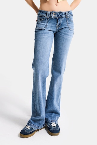 it's basic Kadın Mavi 4s6-4 Flare Fit Düşük Bel Esnek Kumaş Denim Jean