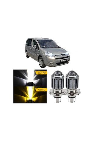 Citroen Berlingo Mk2 2009-2018 Uyumlu Mercekli Far Ampulü Led Xenon Çift Renk Sarı-beyaz Far Şimşe Etkili Csp Led LED Far 56087936