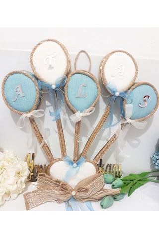 Led Işıklı Bebek Odası Kapı Süsü 5 Balonlu Çok Renkli