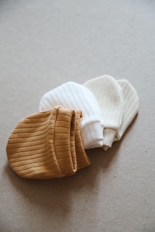 3lü Hardal-krem-beyaz Yenidoğan Eldiven Set Model 1 Çok Renkli