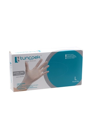 Tunçpek Pudrasız Vinil Muayene Eldiveni 100'lü