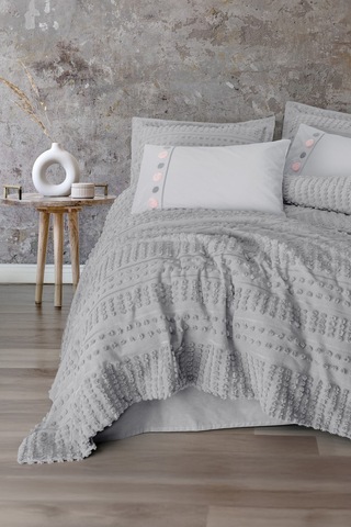 Cotton Box Limi Yatak Örtülü Nevresim Takımı Siva Gri Gri