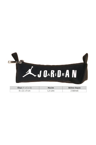 Jordan Air Brooklyn Black Siyah Erkek Çocuk İki Bölmeli Kalem Çantası/kalemlik - Q3181