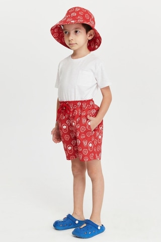 Benitto Kids Erkek Çocuk Desenli Bucket Şapka 7007-kırmızı