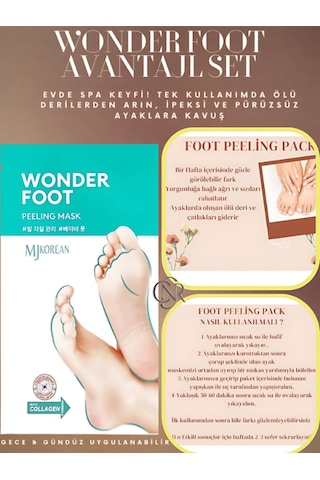 Wonder Foot Ayak Peeling Maskesi 50ml Ölü Deri Ve Çatlaklar İçin Soyulabilen Peeling Set
