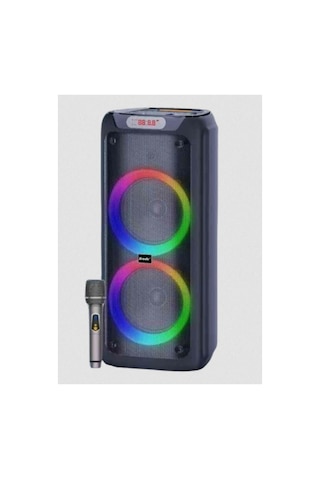 Büyük Boy Kablosuz Mikrofonlu Hoparlör Şarjlı Bluetooth Karaoke Speaker Ses Bombası