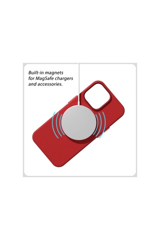 Smcase Apple Uyumlu iPhone 14 Pro Kılıf Alphines Wiriless Destekli Suni Deri