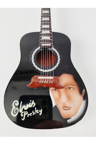 El Yapımı 1/4 Ölçek Minyatür Akustik Gitar Elvis Presley