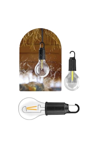 Taşınabilir Şarjlı Led Ampul Askılı Lamba Kamp Bahçe Lambası 51719489