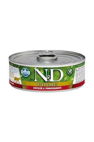 N&D Prime Tavuk ve Narlı Yetişkin Kedi Konservesi 7 x 70 G