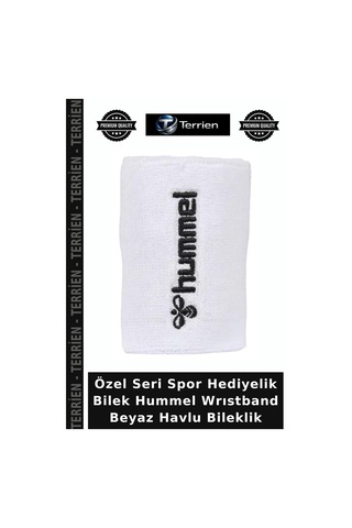 Özel Seri Spor Hediyelik Bilek Hummel Wrıstband Beyaz Havlu Bileklik