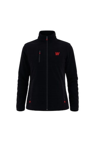 Walke Premium Kadın Tam Cepli Fermuarlı Outdoor Spor Polar Ceket Siyah