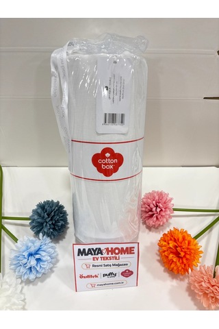 Cotton Box Deluxe Beyaz Tensel Çift Kişilik Lastikli Çarşaf Seti 160x200+30 Çok Renkli