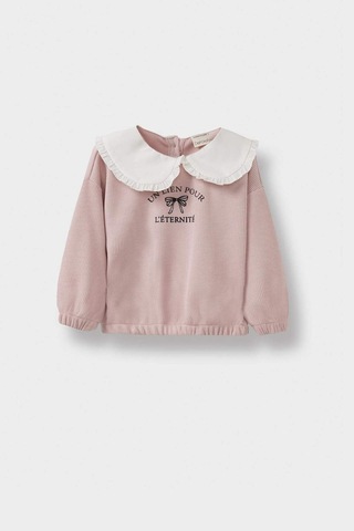 Defacto Kız Bebek Standart Fit Büyük Yaka Baskılı Sweatshirt G1773a525aupr345 Mor