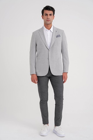 C 698 Ceket Regular Fit Gri-1 Casual Gri