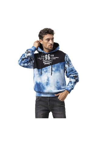 Cipo & Baxx Cl593 Erkek Hoodie Sweatshirt Modern Baskılı, Kapüşonlu, Rahat Kesim Sweatshirt Mavi
