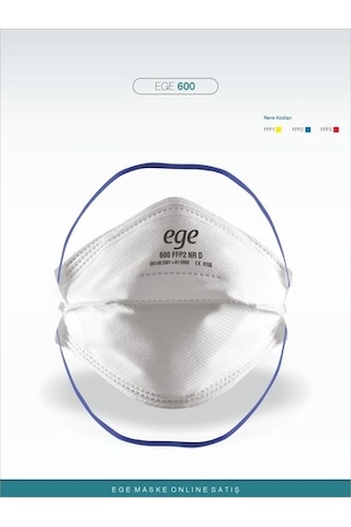 Ege Maske 600 FFP2 NR N95 Ventilsiz Maske 40'lı