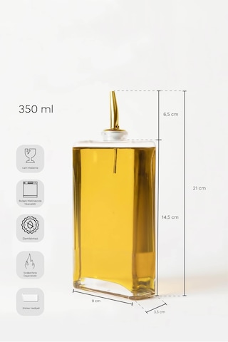 Perotti Molivet Gold Kapak Cam Yağdanlık Sosluk Sirkelik 3'lü 350-500-750 ML