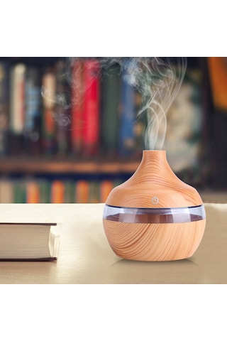 Konesam Ahşap Desenli 7 Renkli Nemlendirici: Nemlendirme Ve Aromaterapi Fonksiyonu, 4 Saat Otomatik Kapatma, Ev Ofis Yoga Odası İçin Uygun