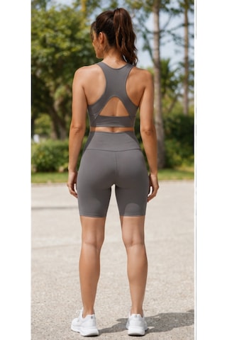 Cocosushicooo Kadın Spor Takım Toparlayıcı Yüksek Bel Biker Tayt & Destekli Spor Büstiyer Takım Vizon