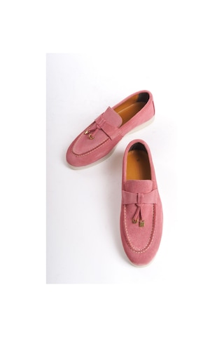 Mubiano Hakiki Deri Collection Kadın Süet Loafer & Babet Mercan -mckry1410-mrc Mercan